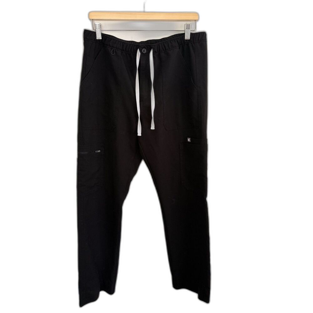 FIGS Cairo Cargo Scrub Pants Mens Large Black Technical Straight Leg TM3001